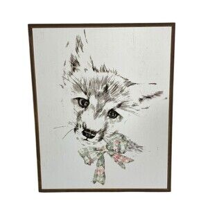 Hobby Lobby Fox With Bow Woodland Infant‎ Nursery Wall Decor 12.5”x15.5”